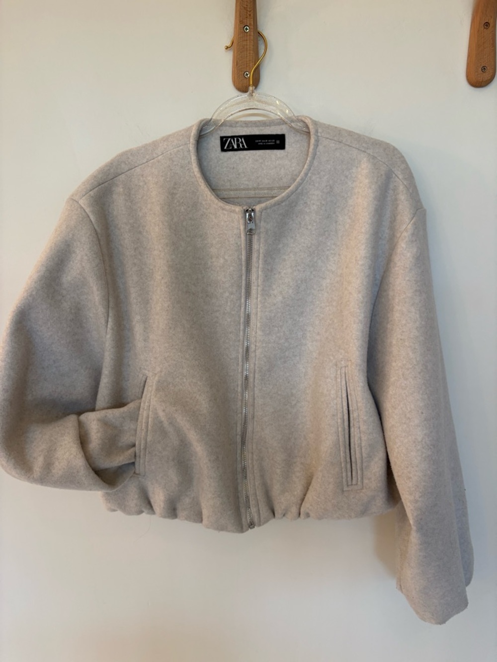 Zara wool felt bomber jacket